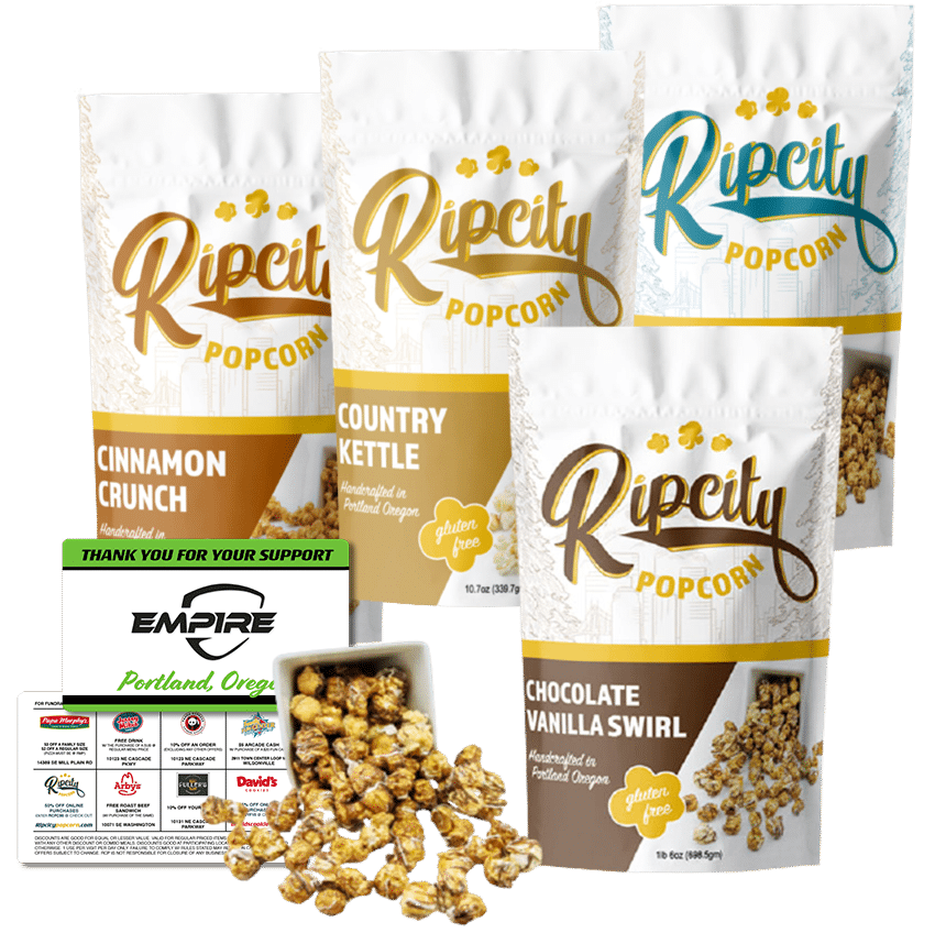 rip city popcorn and discount card